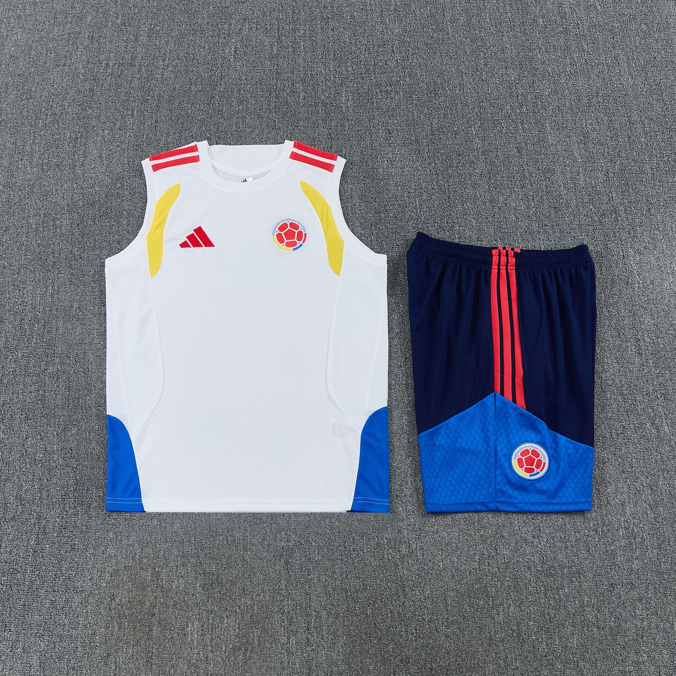 Colombia 2026-27 Sleeveless Training Set Men Soccer Kit – White