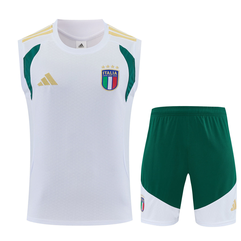 Italy 2026-27 Sleeveless Training Set Men Soccer Kit – White