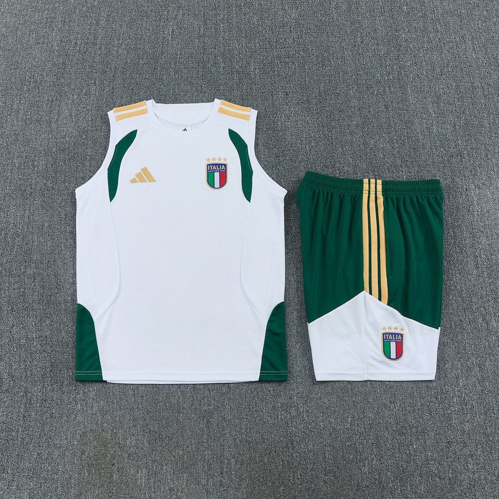 Italy 2026-27 Sleeveless Training Set Men Soccer Kit – White