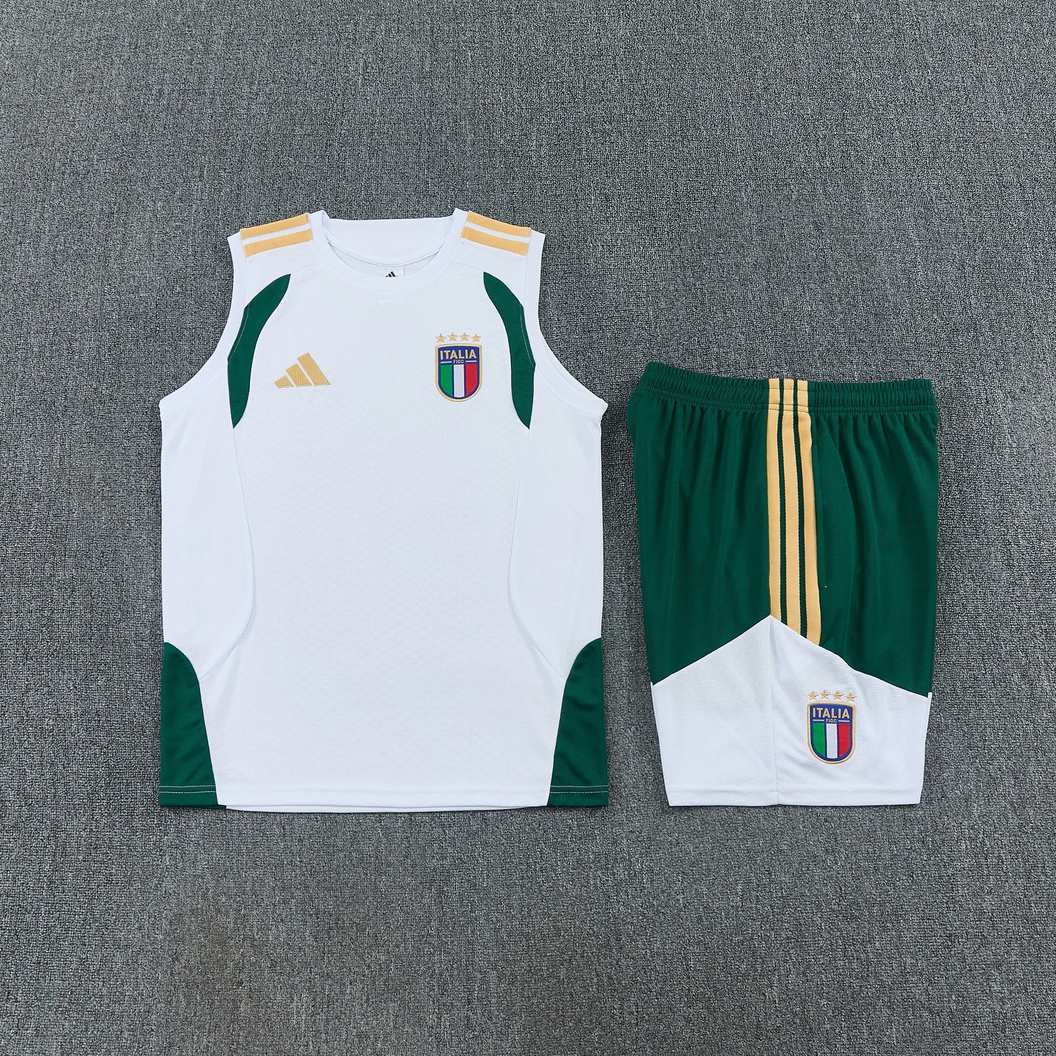 Italy 2026-27 Sleeveless Training Set Men Soccer Kit – White