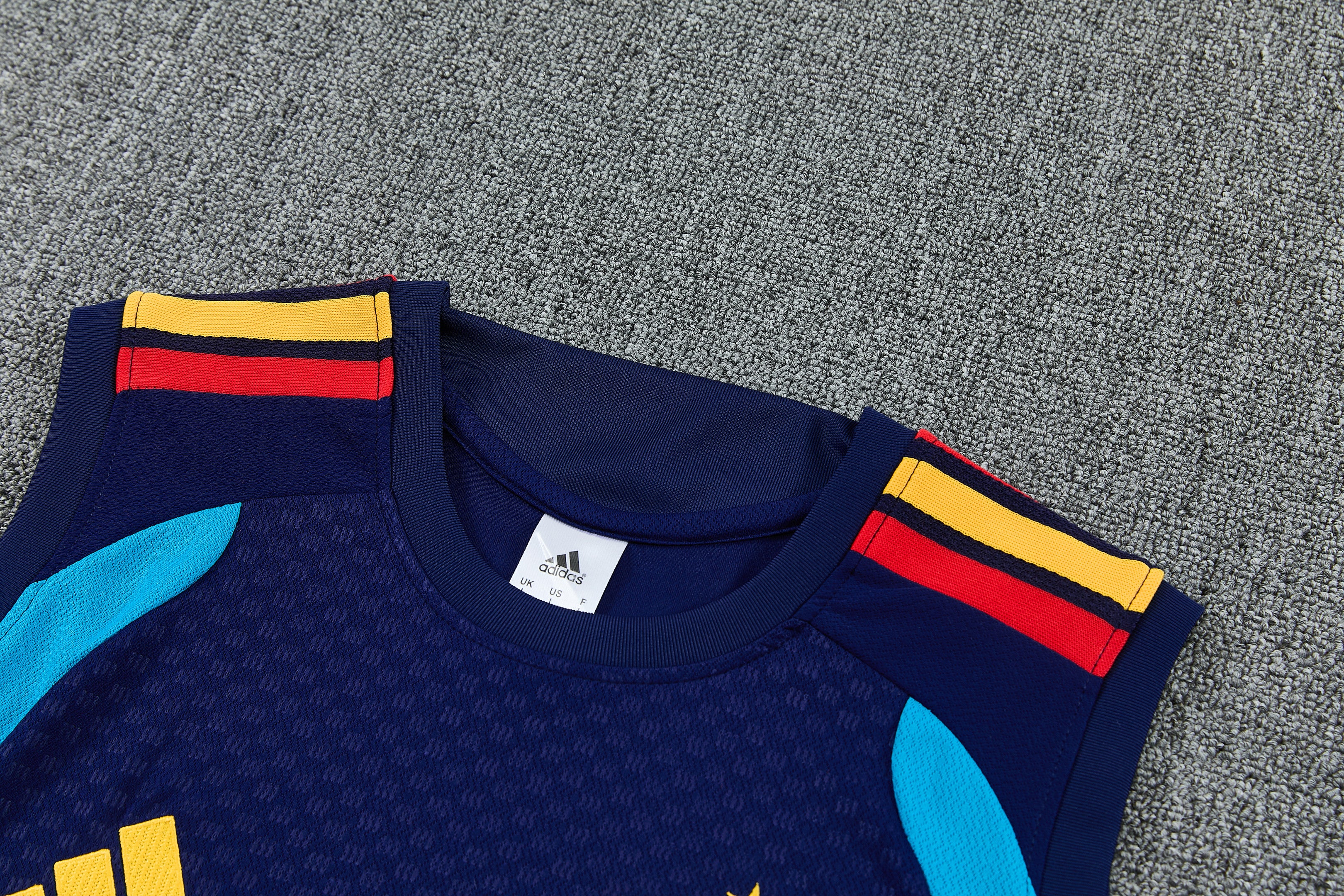 Spain 2026-27 Sleeveless Training Set Men Soccer Kit – Navy Blue