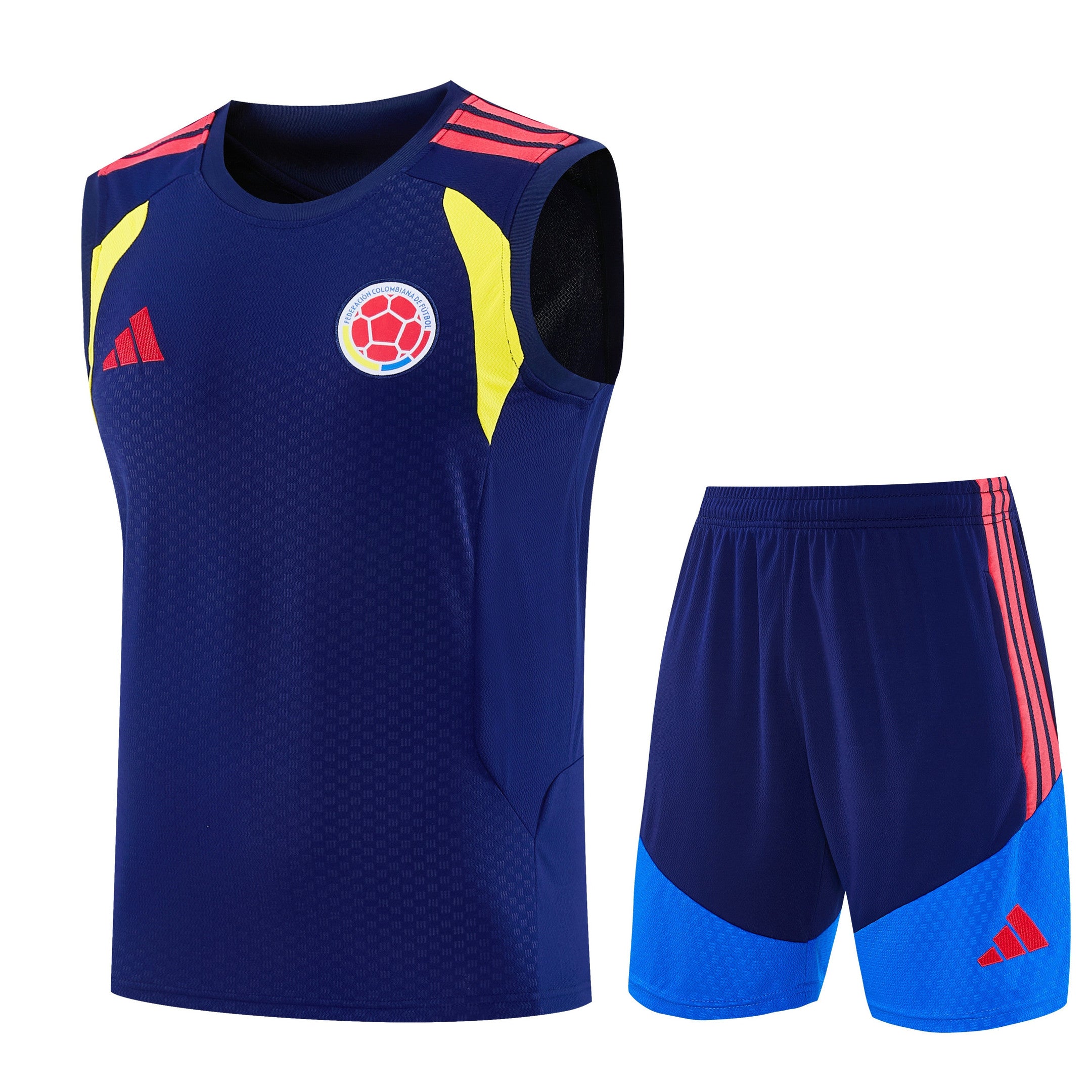 Colombia 2026-27 Sleeveless Training Set Men Soccer Kit – Navy Blue