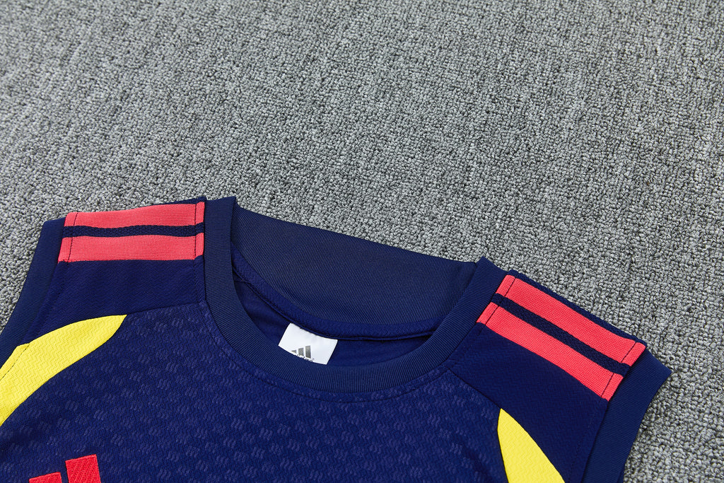 Colombia 2026-27 Sleeveless Training Set Men Soccer Kit – Navy Blue