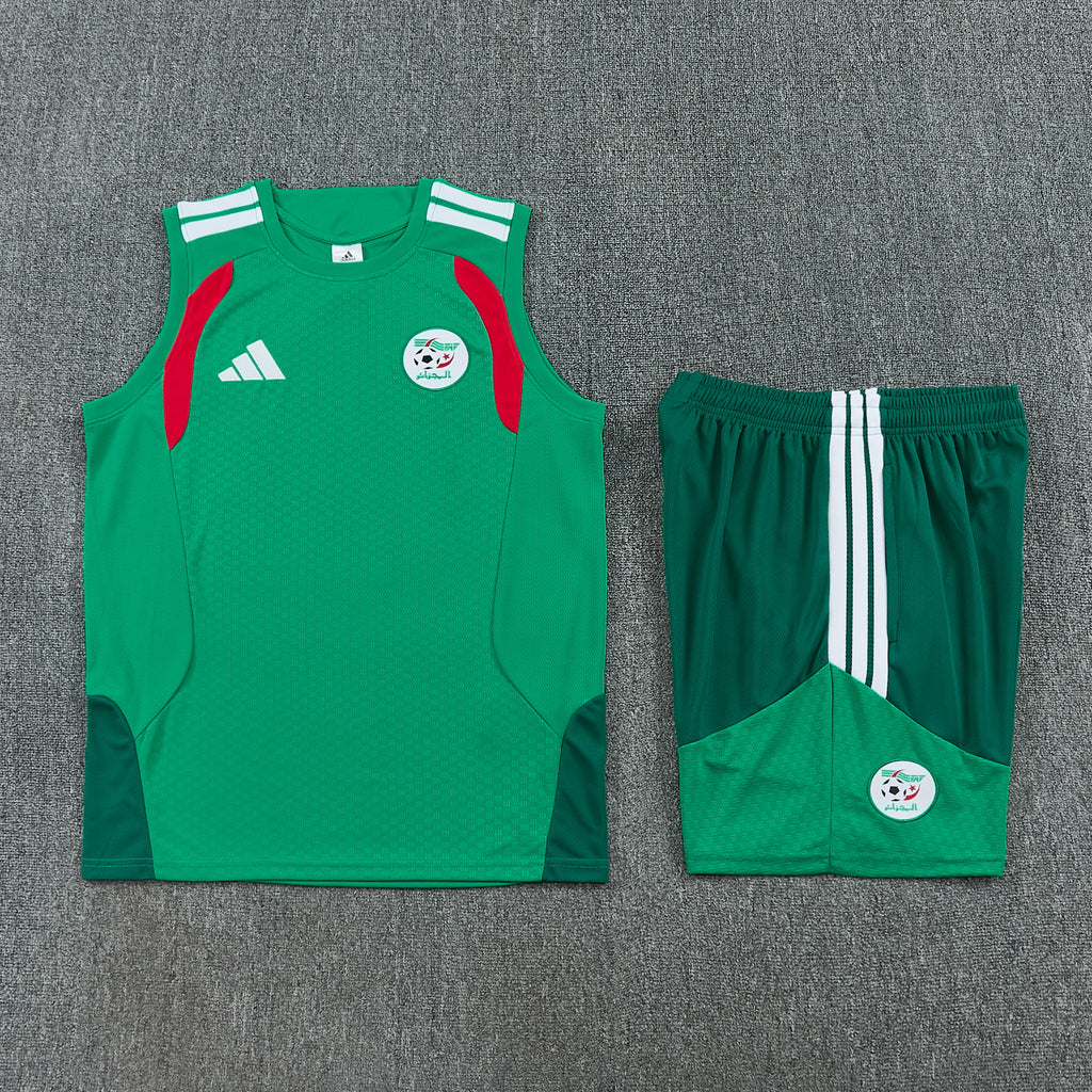 Algeria 2026-27 Sleeveless Training Set Men Soccer Kit – Green