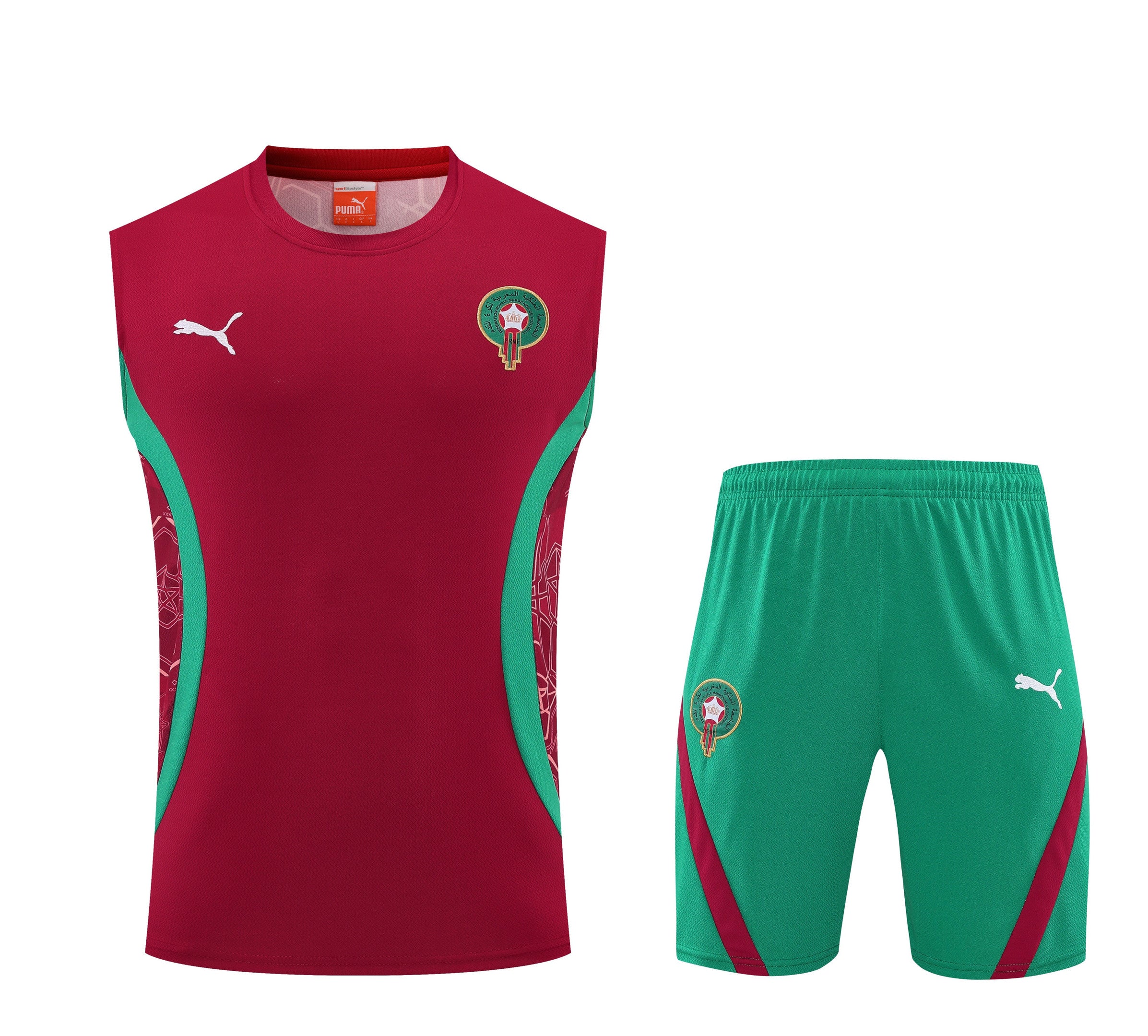 Morocco 2026-27 Sleeveless Training Set Men Soccer Kit – Red