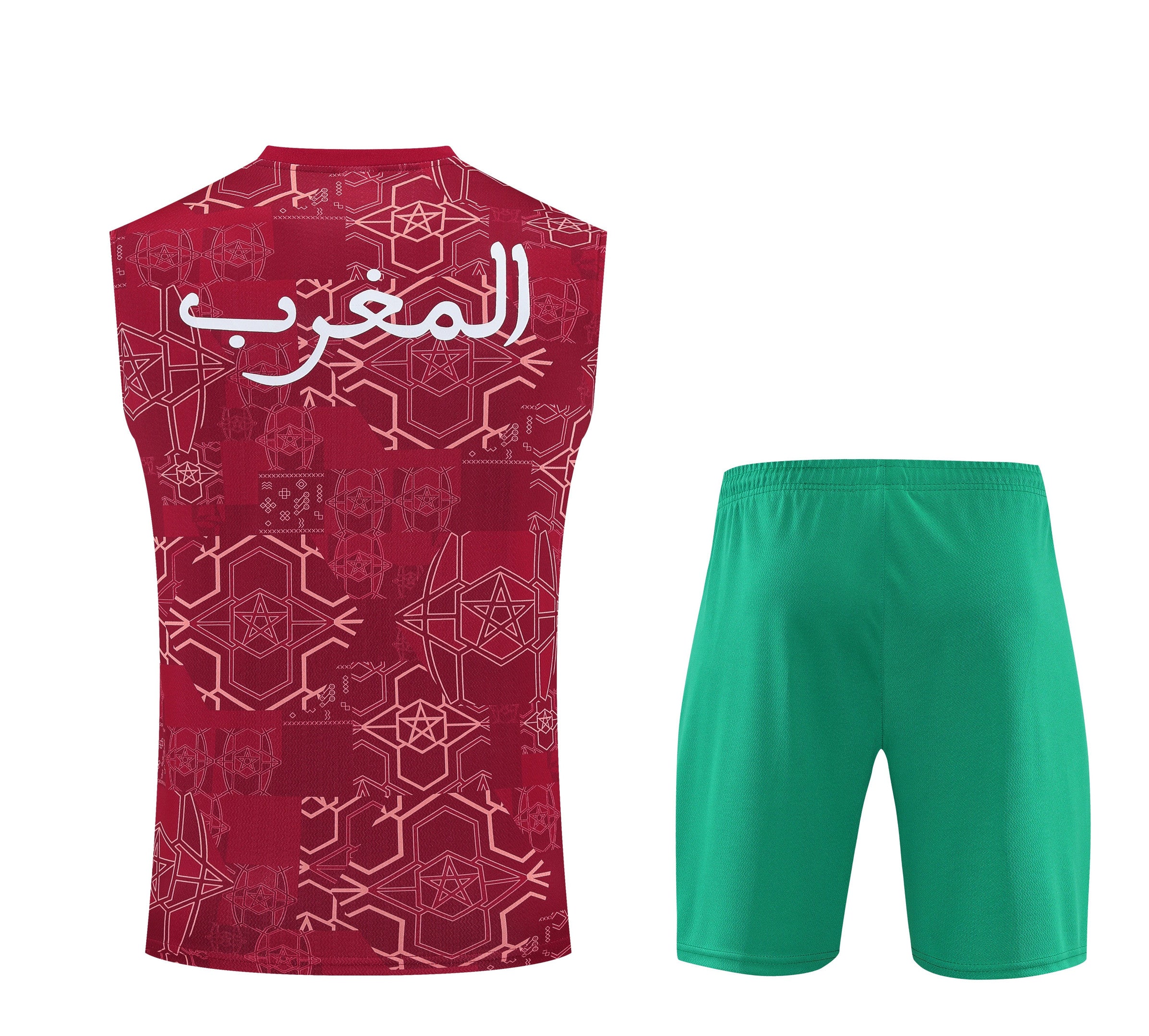 Morocco 2026-27 Sleeveless Training Set Men Soccer Kit – Red