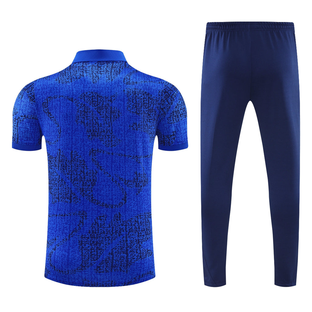 France 2026/27 Men Soccer Polo Training Tracksuit Set – Blue
