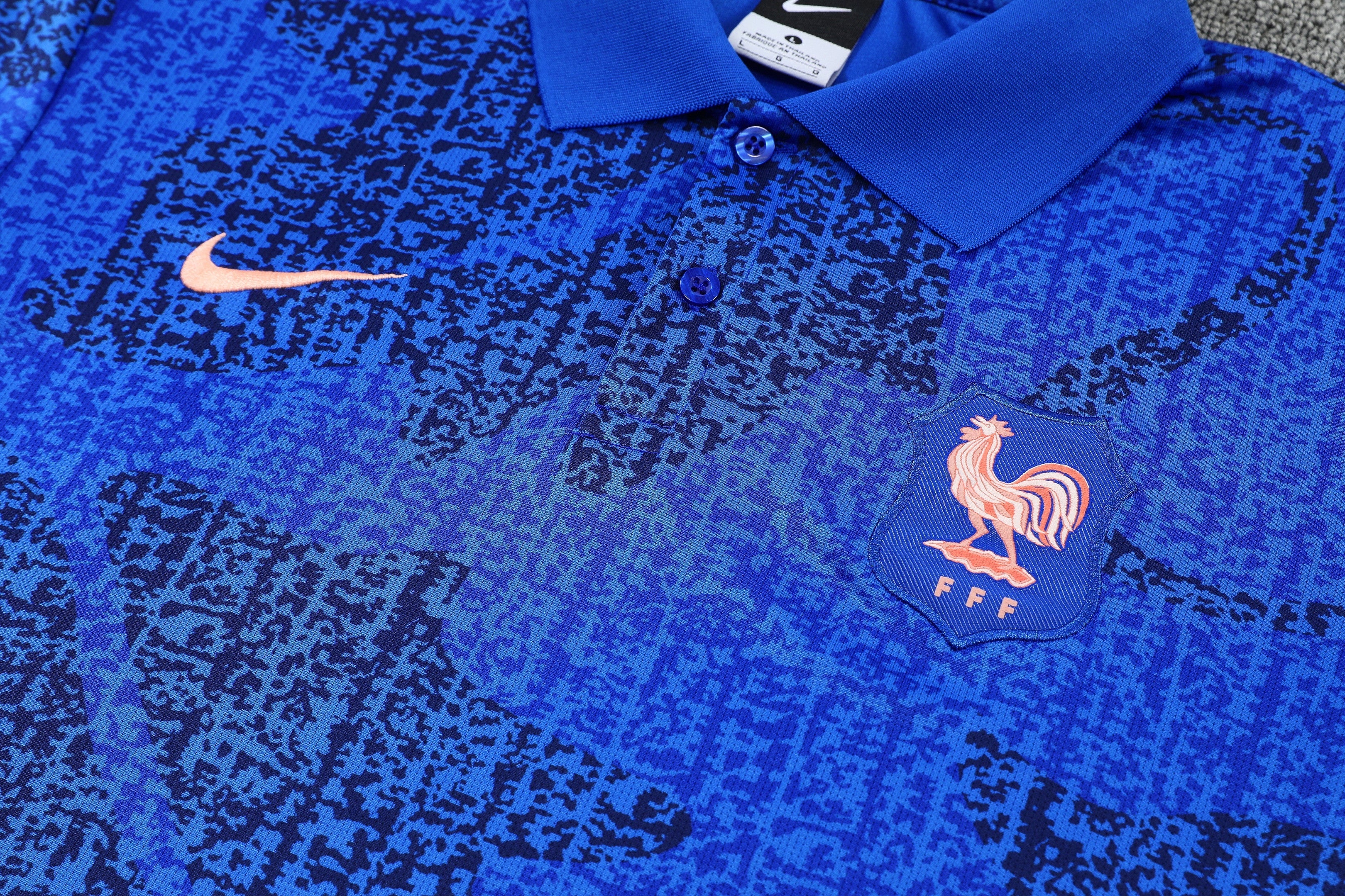 France 2026/27 Men Soccer Polo Training Tracksuit Set – Blue