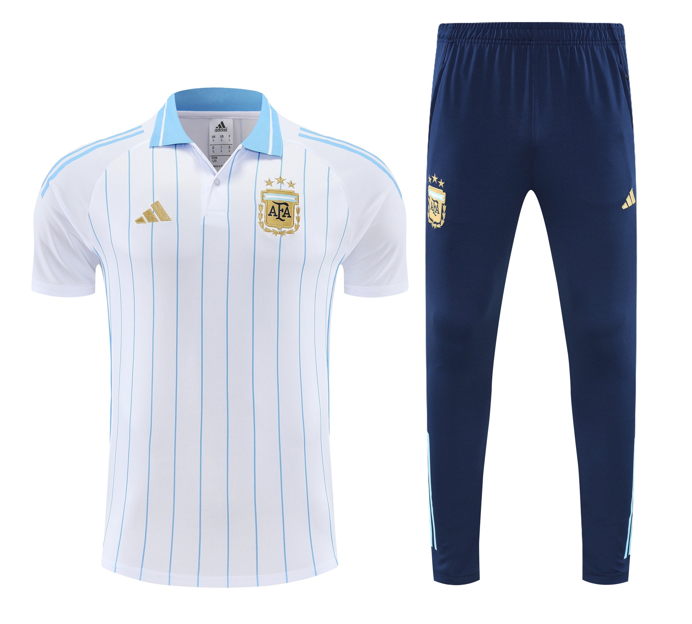 Argentina 2026/27 Men Soccer Polo Training Tracksuit Set – White