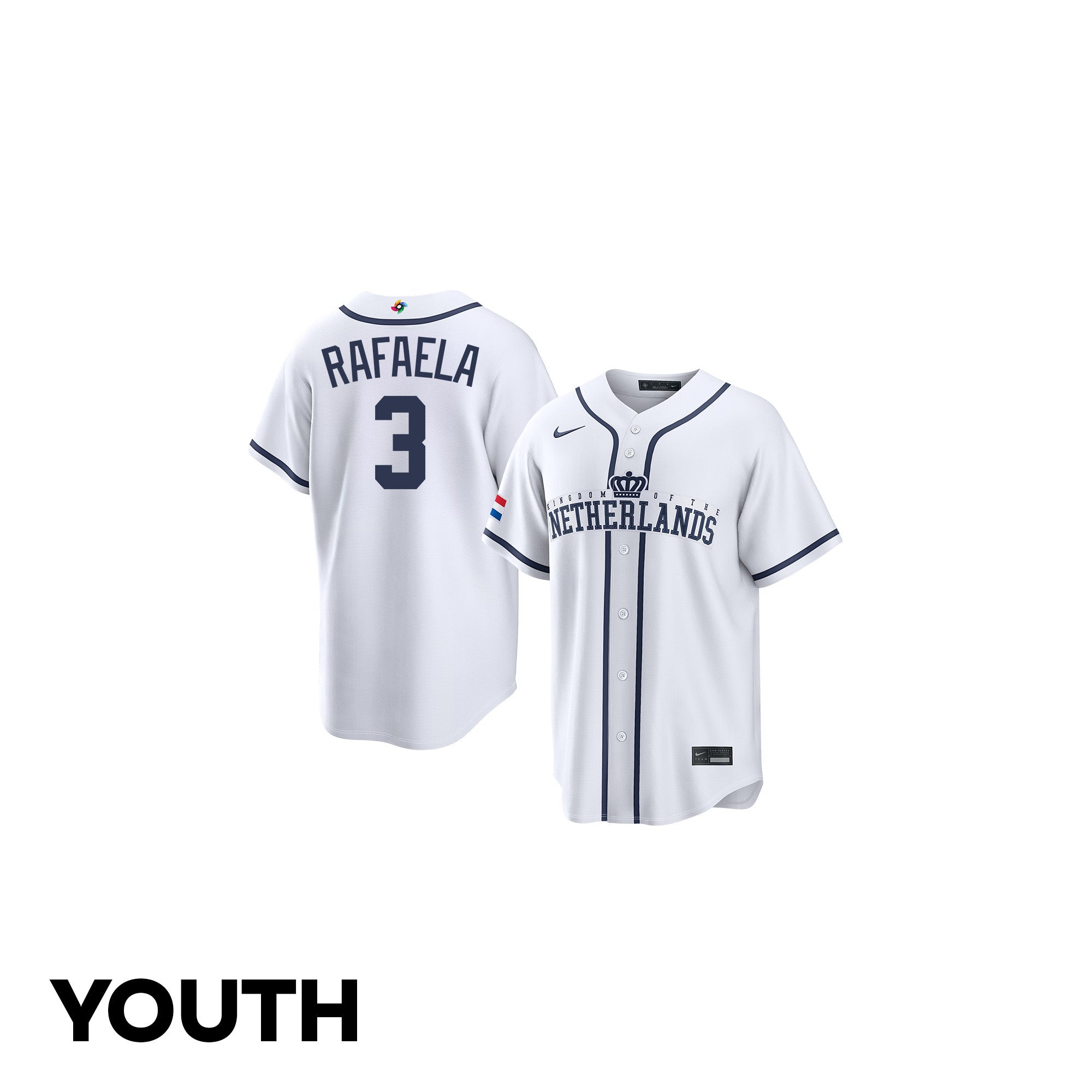 Ceddanne Rafaela 3 Netherland 2026 World Baseball Classic Road Youth Jersey - White
