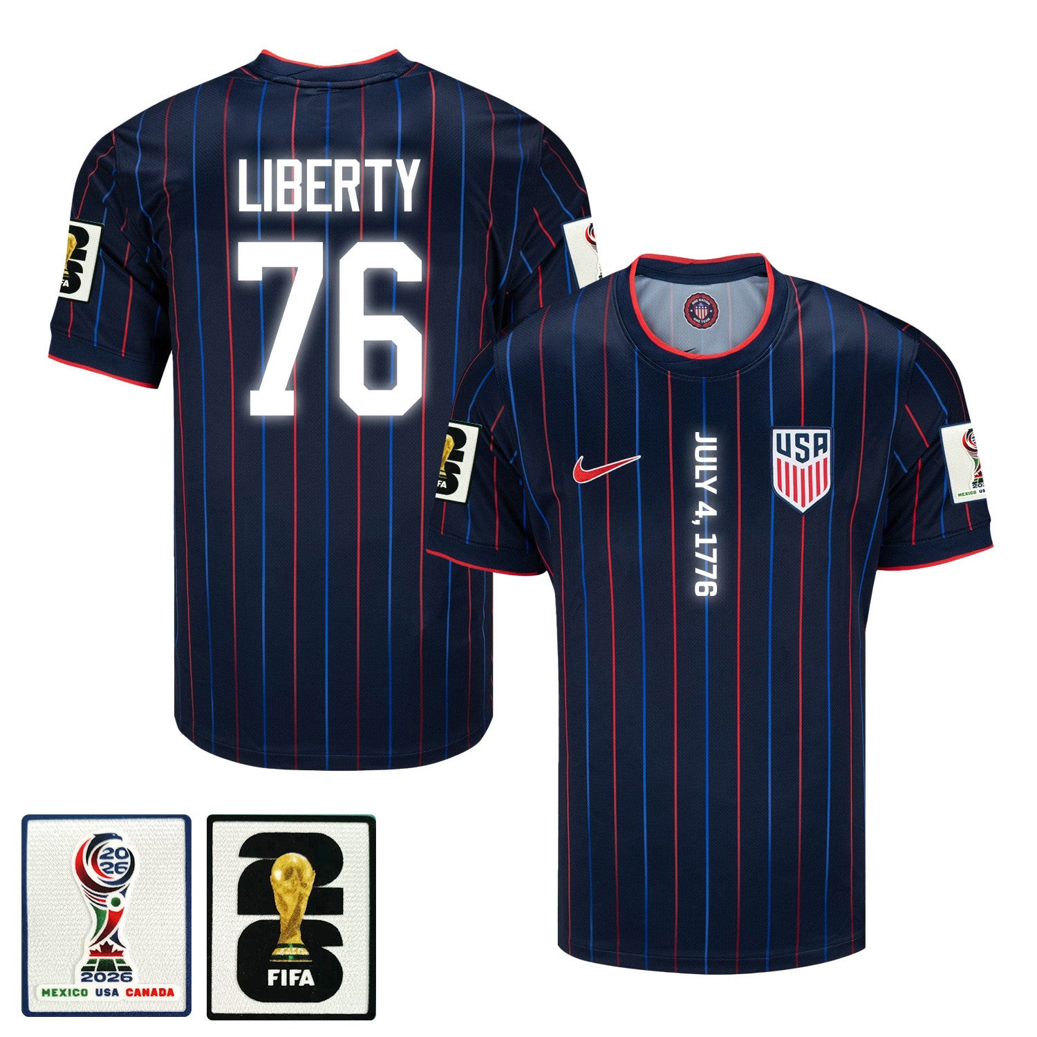 USMNT 2026 Men Away Jersey – July 4 1776 Liberty Independence Day Jersey