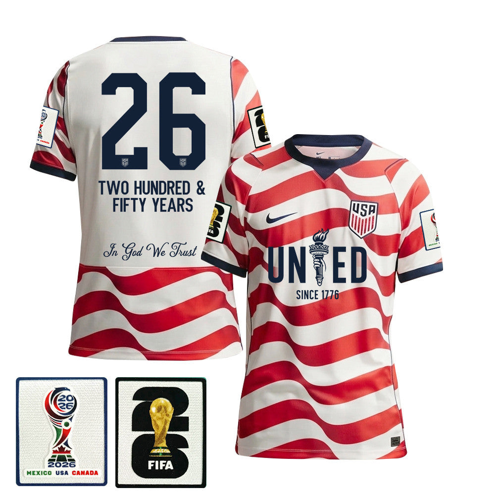 USMNT 2026/27 Men Home Jersey – United Since 1776 America 250 Patriotic Jersey