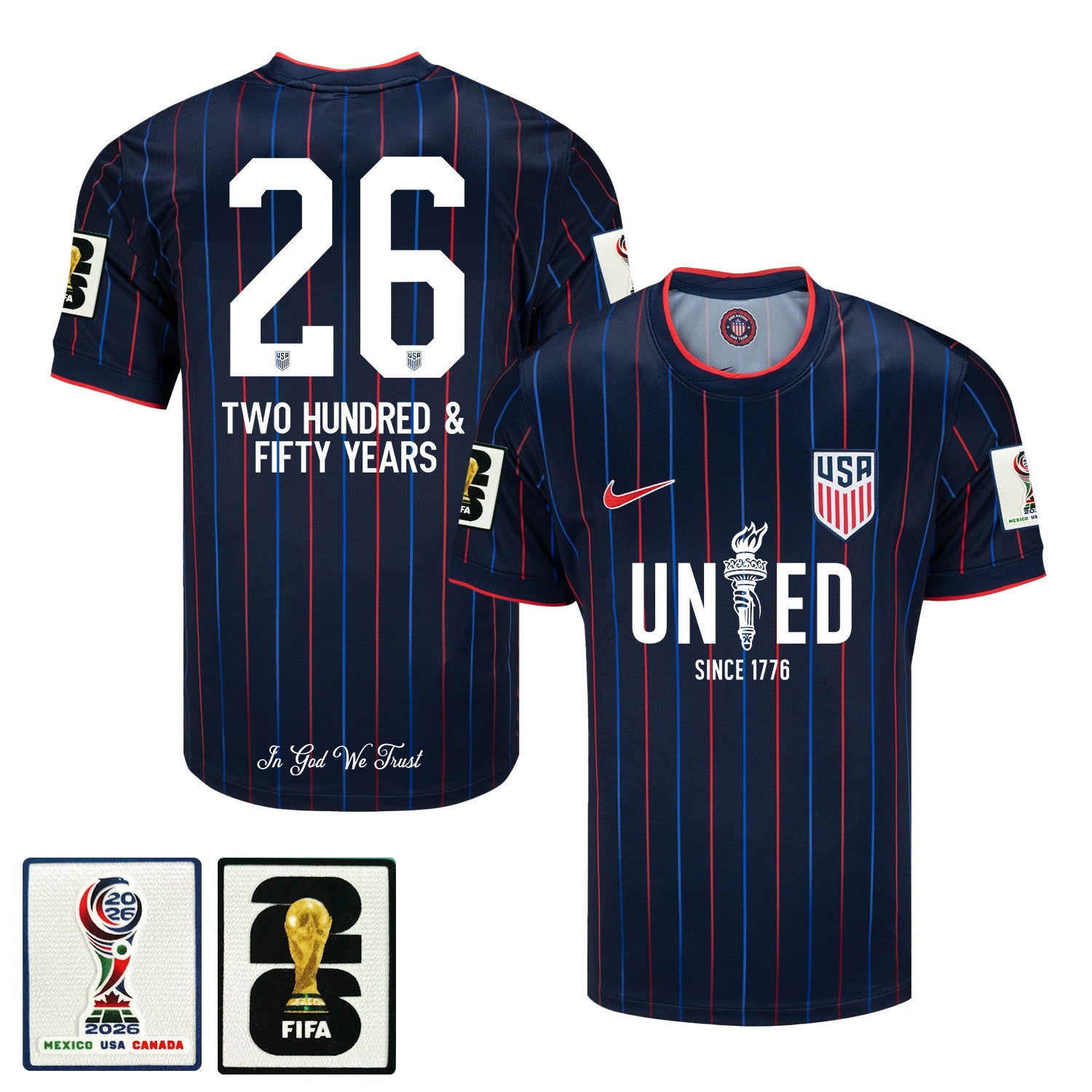 USMNT 2026 Men Away Jersey – United Since 1776 America 250 Patriotic Jersey