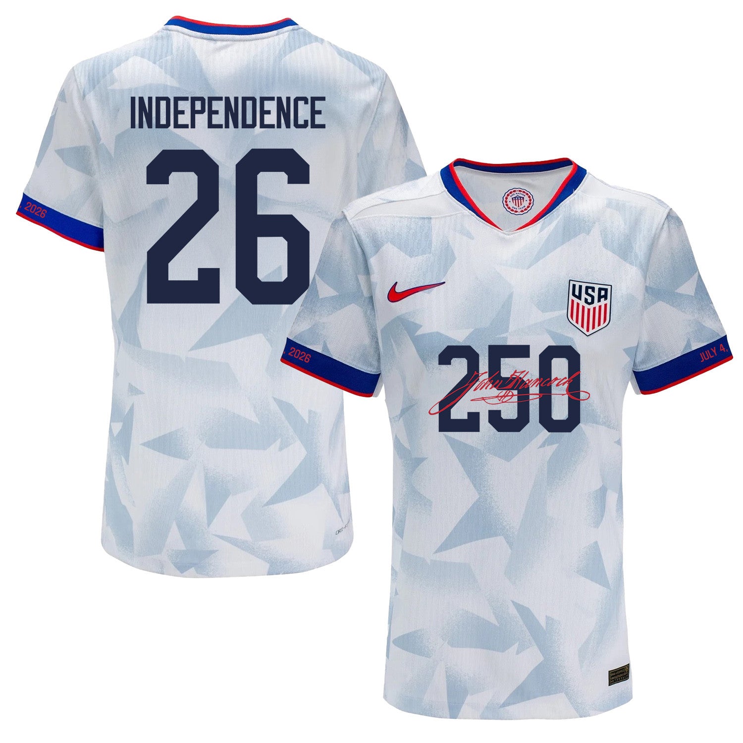 USMNT 2026 Home Soccer Jersey - Independence 26 Patriotic July 4th - Men White