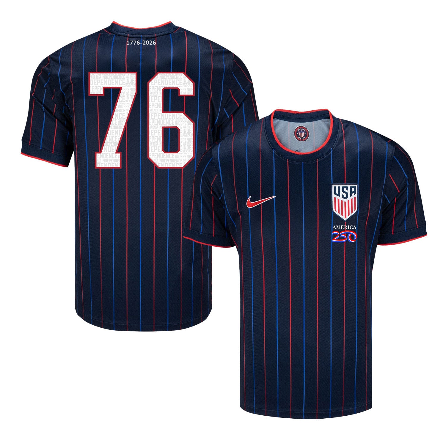 USMNT 2026 Away Soccer Jersey - Patriotic Pinstripe Independence Heritage Design - Men