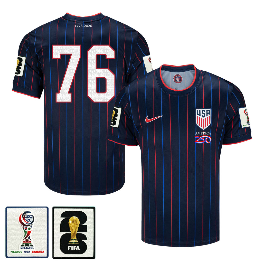 USMNT 2026 Away Soccer Jersey - Patriotic Pinstripe Independence Heritage Design - Men