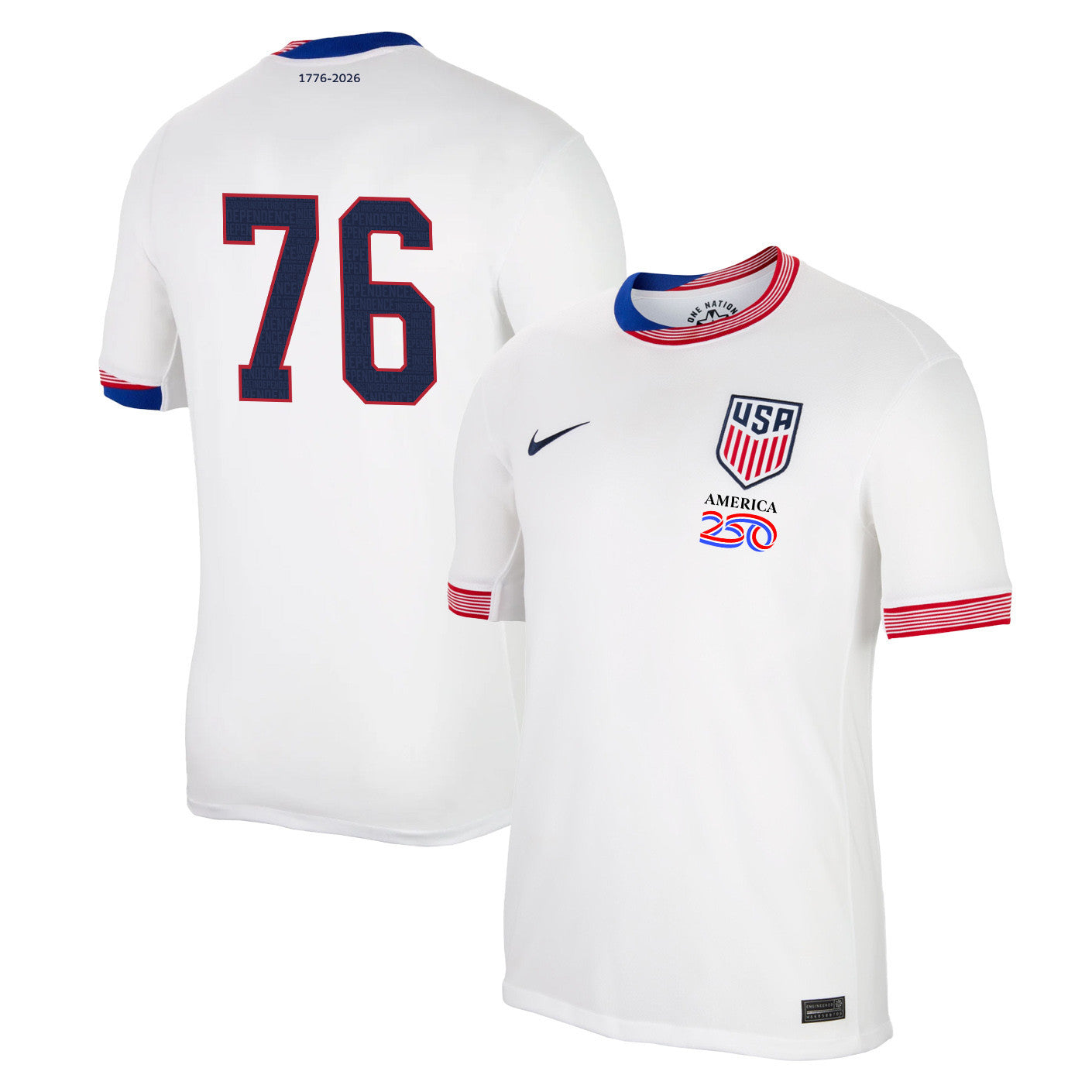 USMNT 2026 Home Soccer Jersey - Patriotic Pinstripe Independence Heritage Design - Men