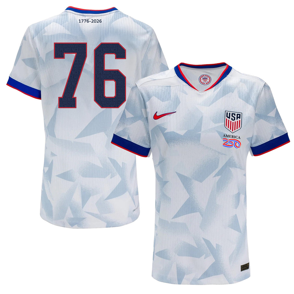 USMNT 2026 Home White Soccer Jersey - Patriotic Pinstripe Independence Heritage Design - Men