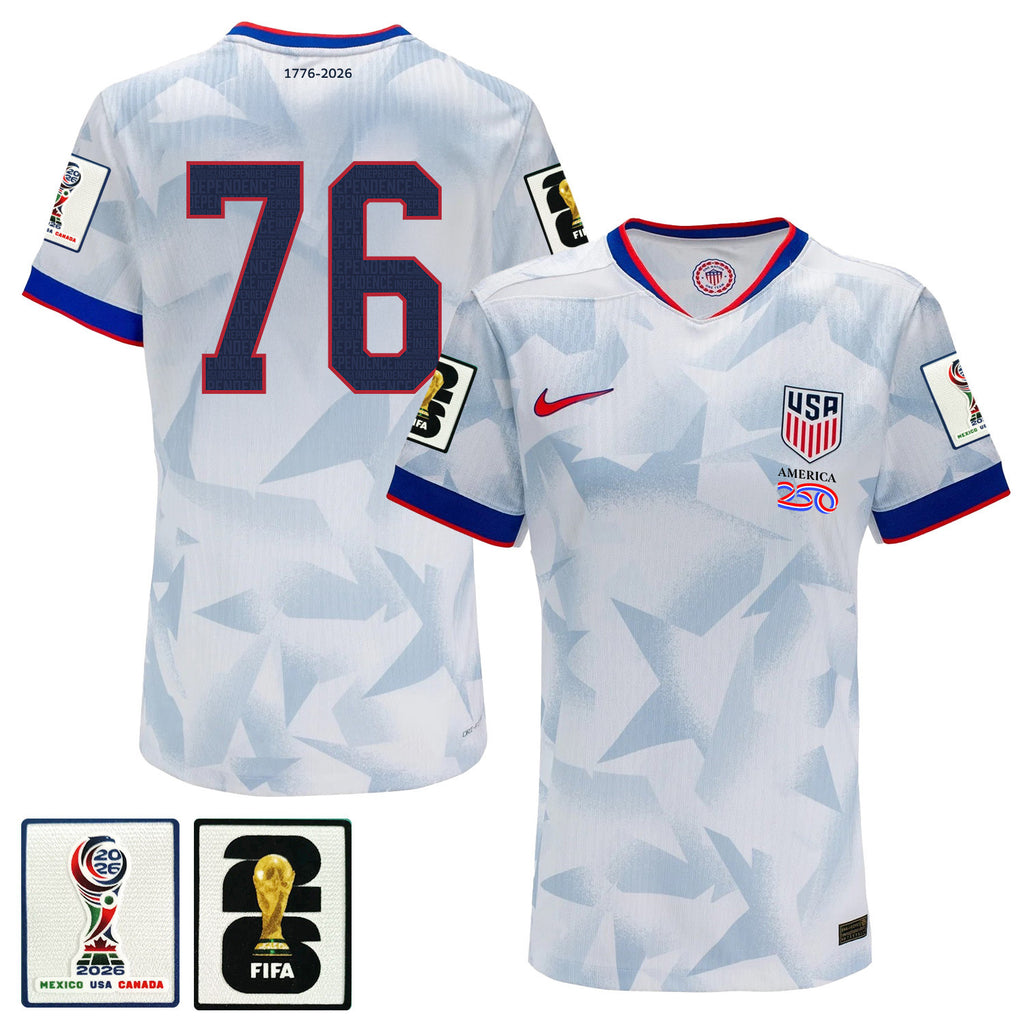 USMNT 2026 Home White Soccer Jersey - Patriotic Pinstripe Independence Heritage Design - Men