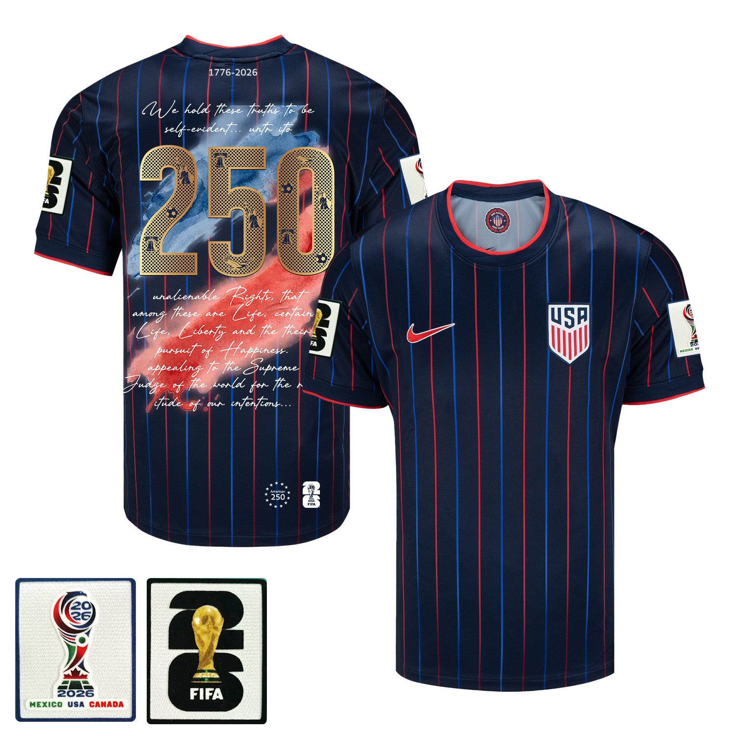 USMNT 2026 Away Soccer Jersey - USA Freedom Heritage Design, Men Navy