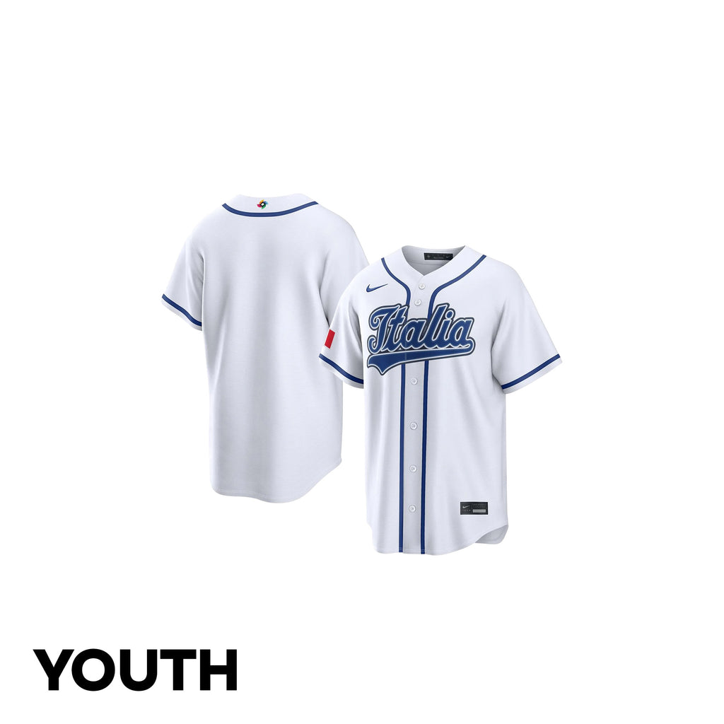 Italia 2026 World Baseball Classic Road Youth Jersey - White
