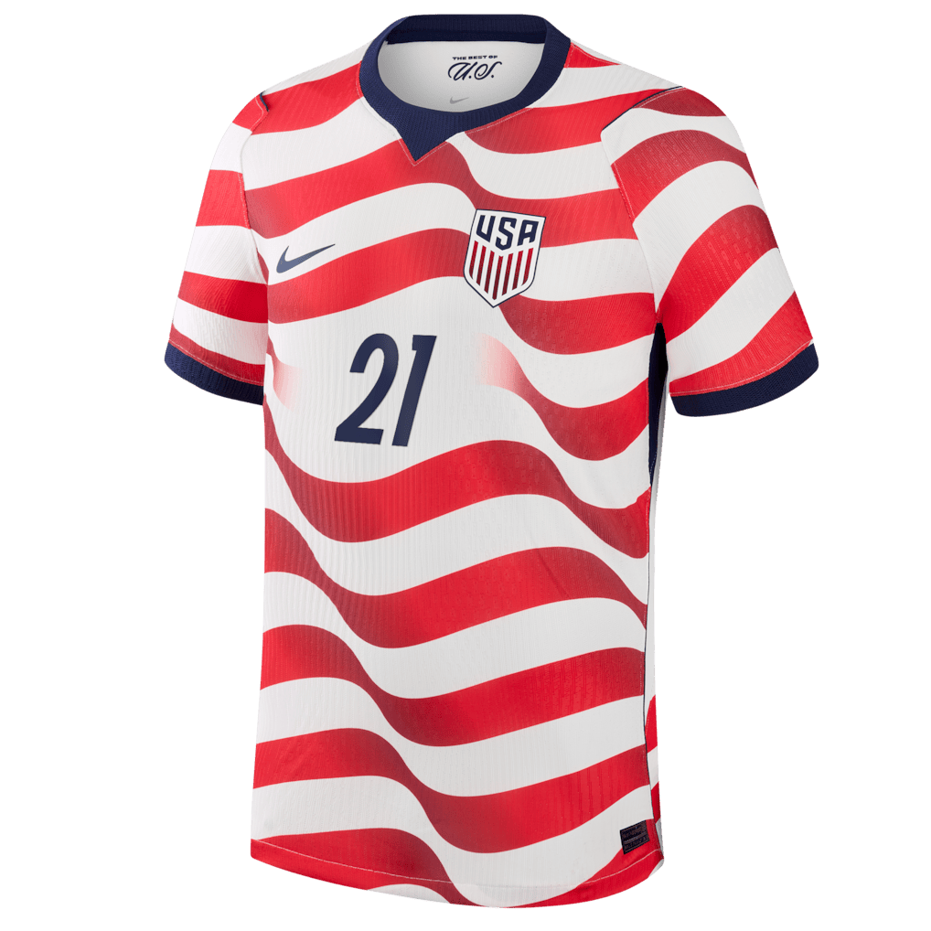 Timothy Weah 21 USMNT 2026 Home Match Jersey - White, Men