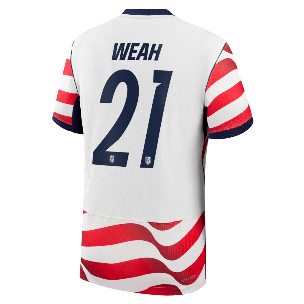 Timothy Weah 21 USMNT 2026 Home Match Jersey - White, Men