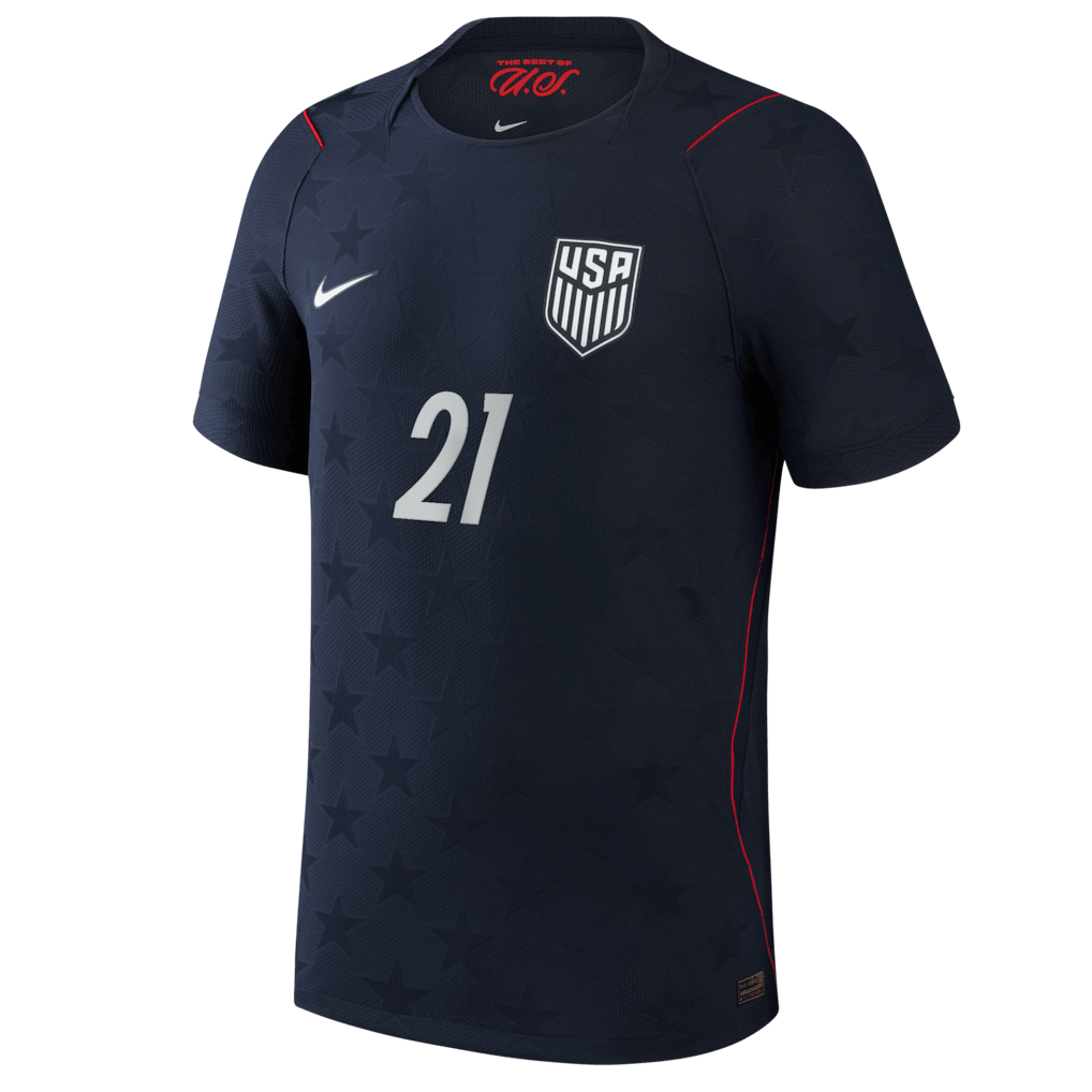 Timothy Weah 21 USMNT 2026 Away Match Jersey - Blue, Men