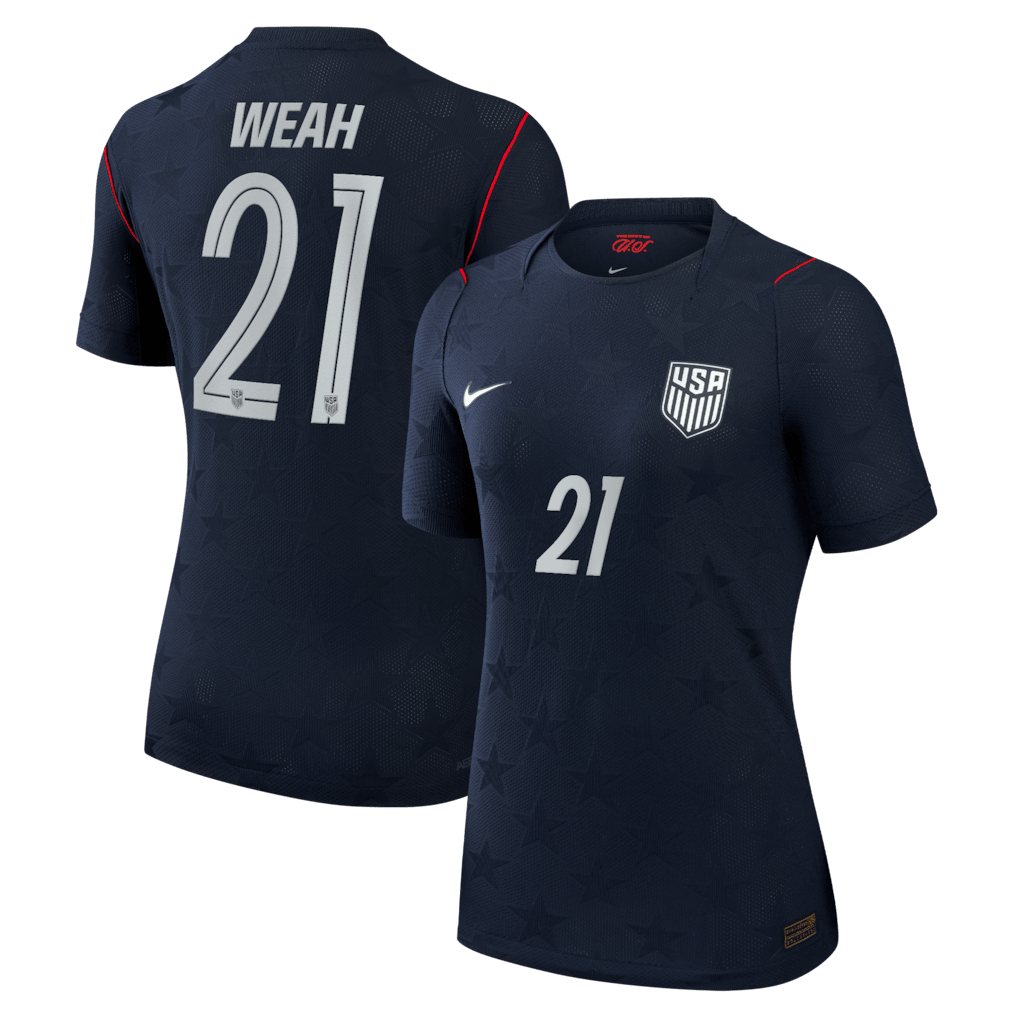 Timothy Weah 21 USMNT Women's 2026 Away Match Jersey - Blue