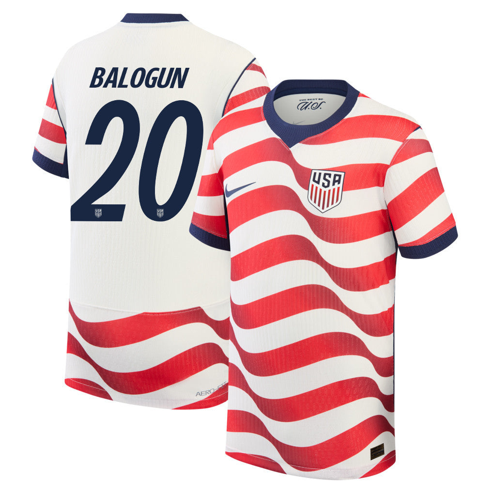 Folarin Balogun 20 USMNT Youth 2026 Home Match Jersey - White