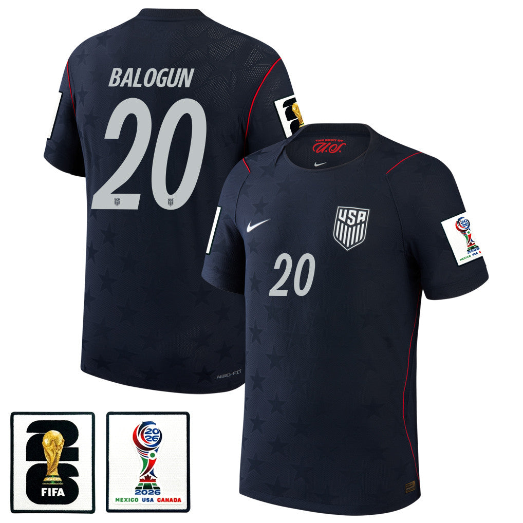 Folarin Balogun 20 USMNT 2026 Away Match Jersey - Blue Men