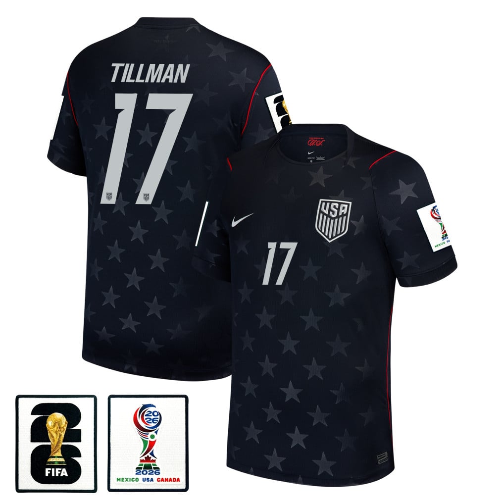 Malik Tillman 17 USMNT 2026 Away Stadium Game Jersey - Blue Men