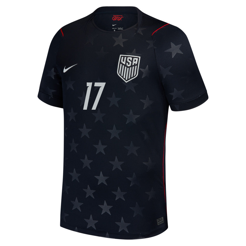 Malik Tillman 17 USMNT 2026 Away Stadium Game Jersey - Blue Men