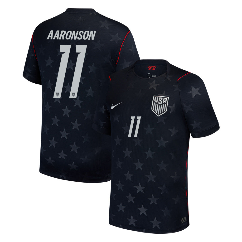 Brenden Aaronson 11 USMNT 2026 Away Stadium Game Jersey - Blue Men