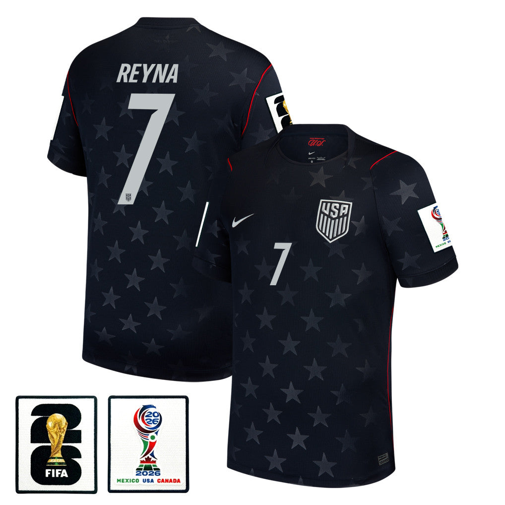 Giovanni Reyna 7 USMNT 2026 Away Stadium Game Jersey - Blue Men