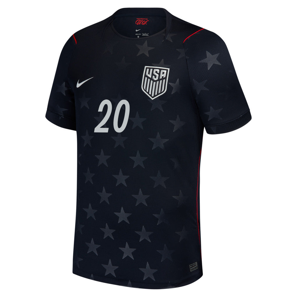 Folarin Balogun 20 USMNT 2026 Away Stadium Game Jersey - Blue Men