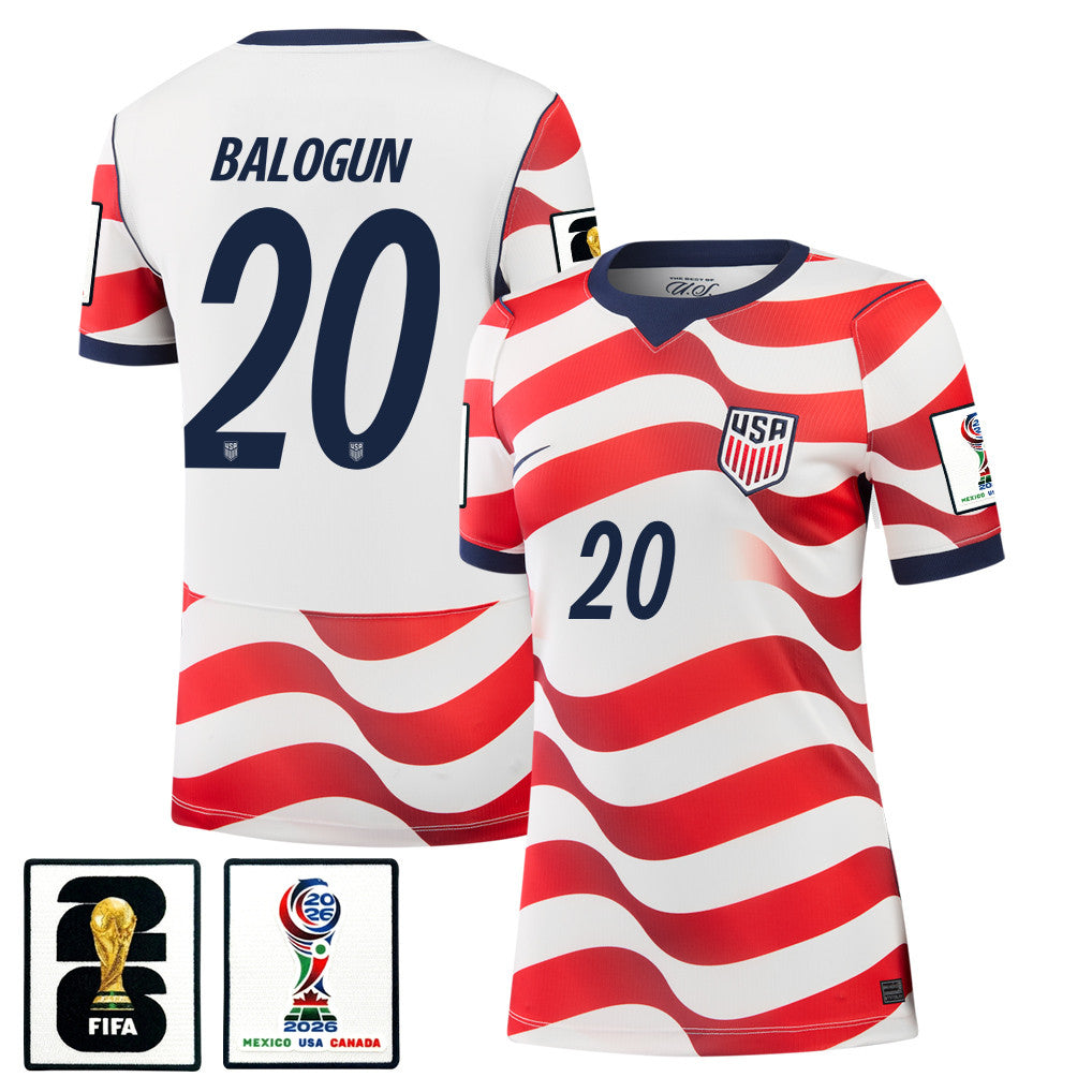 Folarin Balogun 20 USMNT 2026 Women's Home Jersey - White