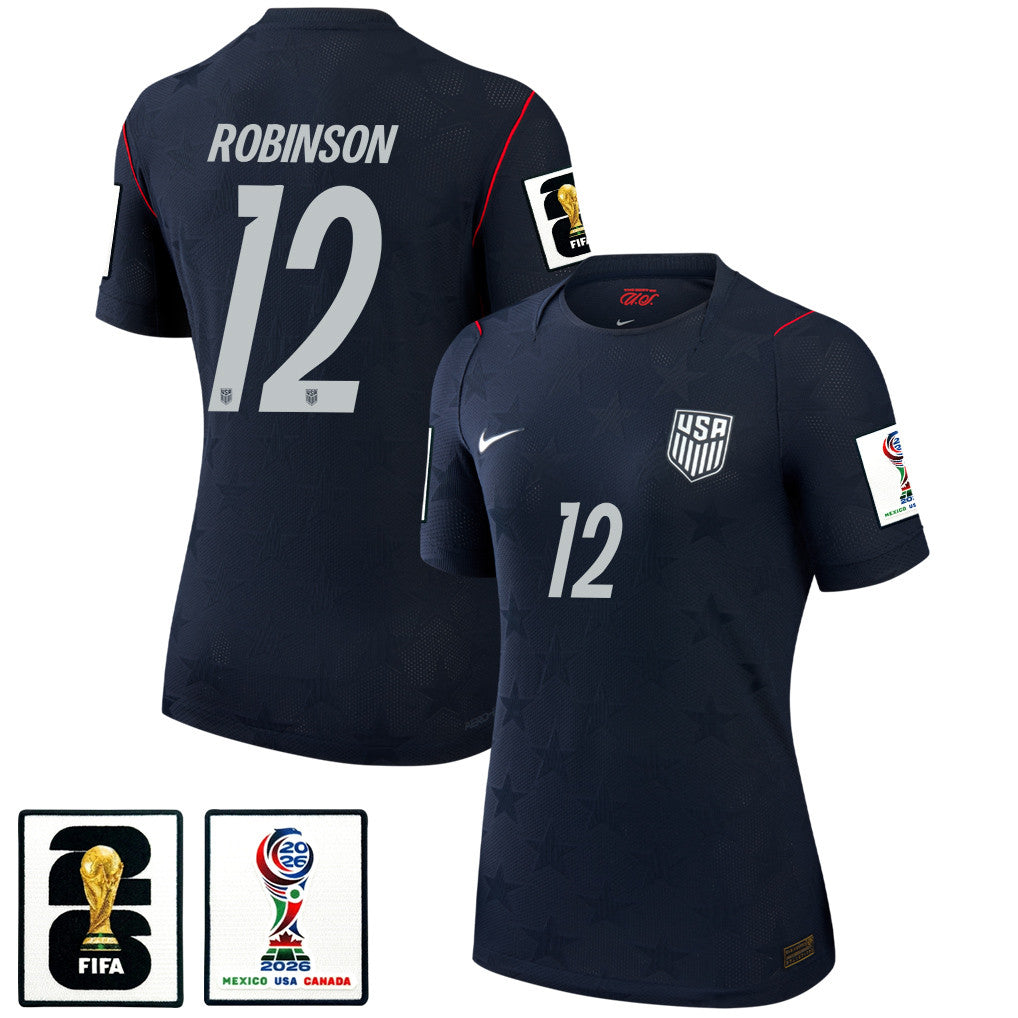 Miles Robinson 12 USMNT 2026 Women's Away Match Jersey - Black