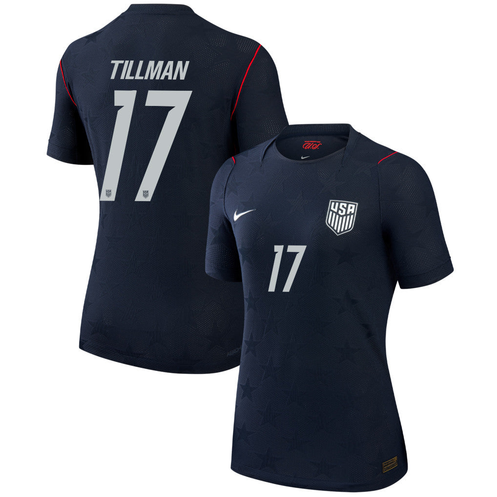 Malik Tillman 17 USMNT 2026 Women's Away Match Jersey - Black