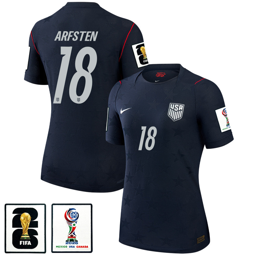 Max Arfsten 18 USMNT 2026 Women's Away Match Jersey - Black