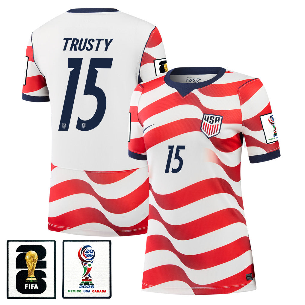 Auston Trusty 15 USMNT 2026 Women's Home Jersey - White