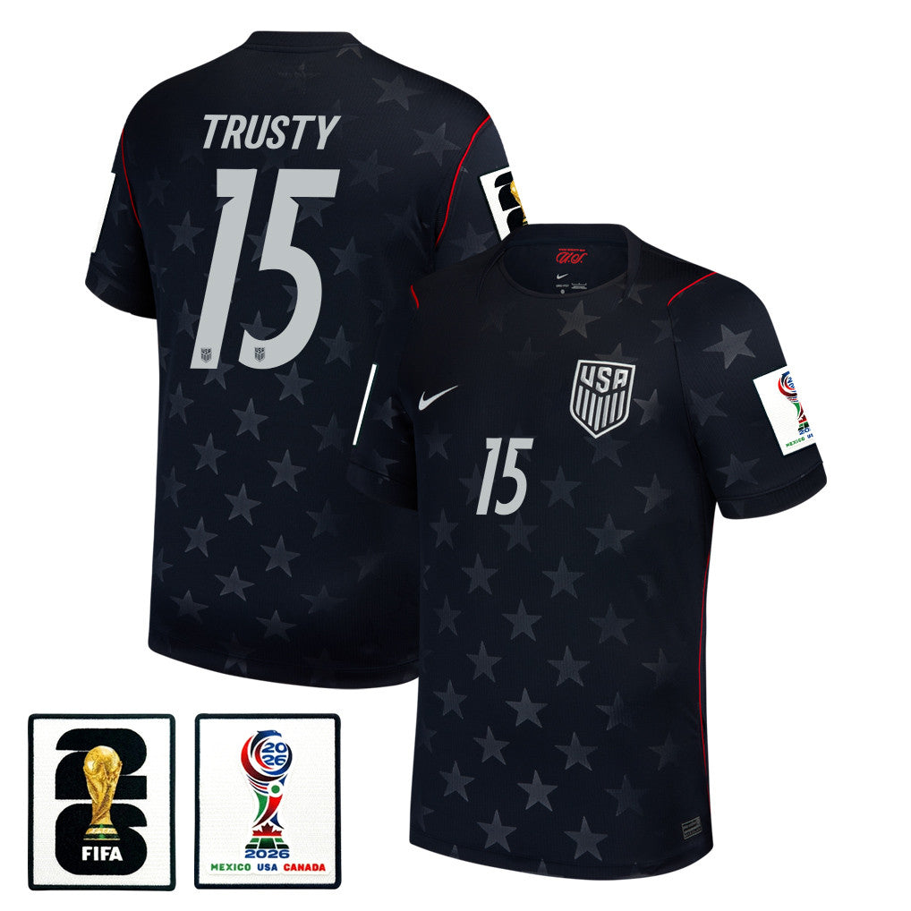Auston Trusty 15 USMNT 2026 Away Stadium Game Jersey - Blue Men