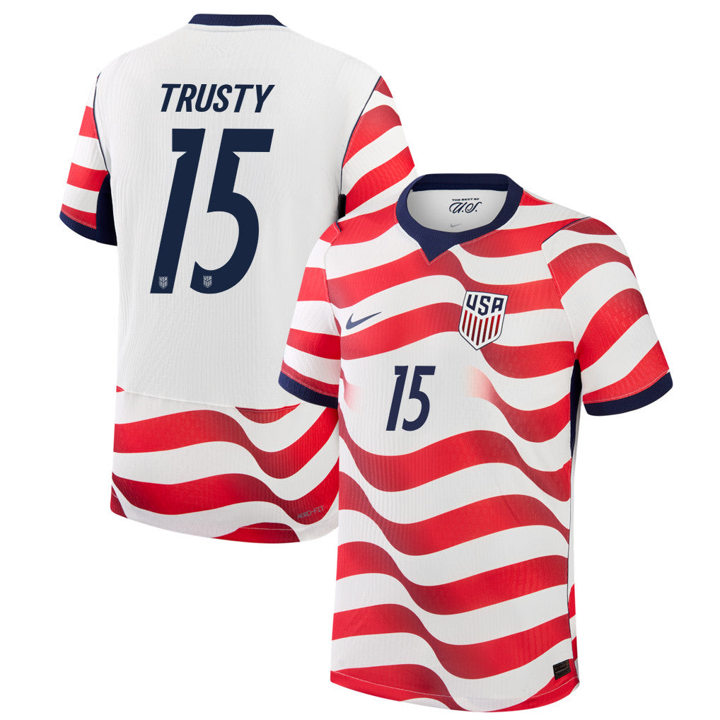 Auston Trusty 15 USMNT 2026 Home Match Jersey - White, Men