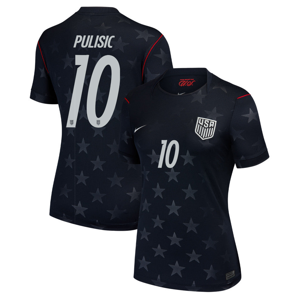 Christian Pulisic 10 USMNT 2026 Women's Away Stadium Game Jersey - Black