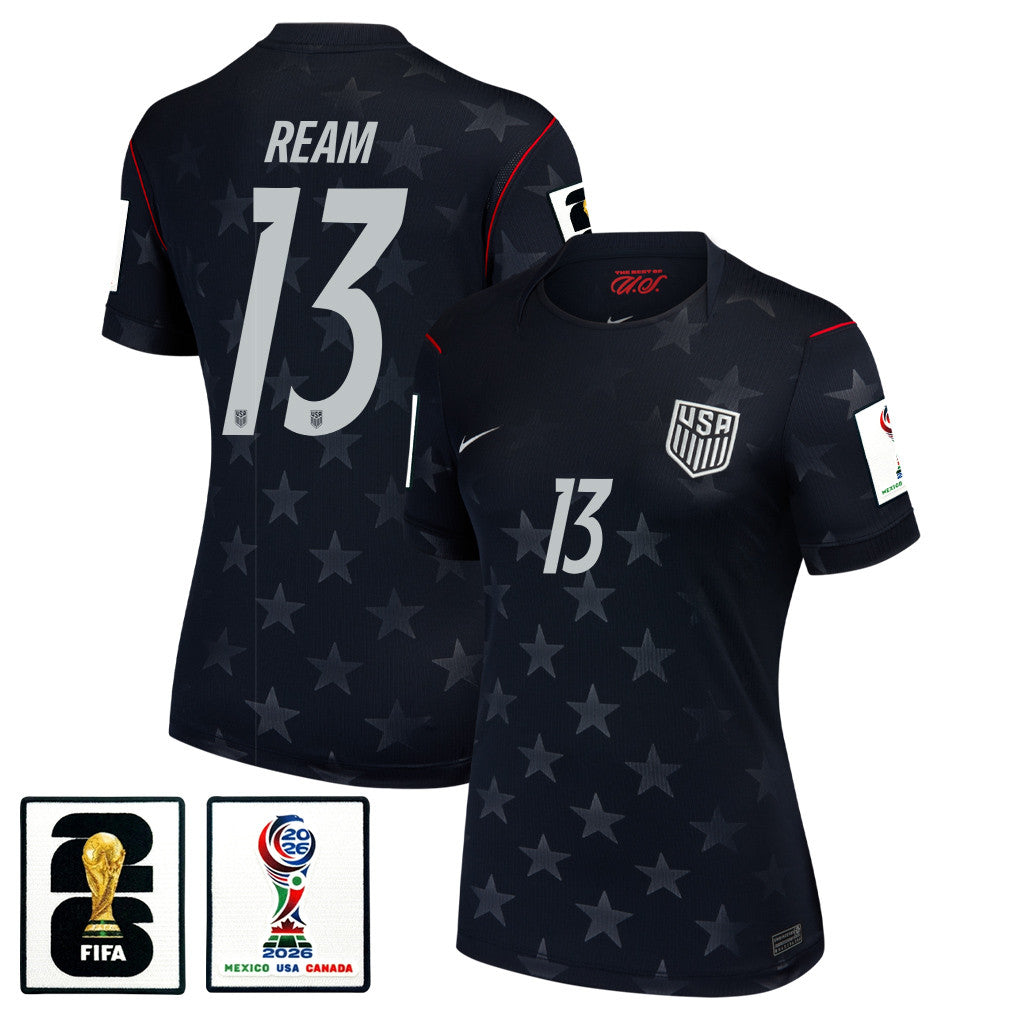 Tim Ream 13 USMNT 2026 Women's Away Stadium Game Jersey - Black