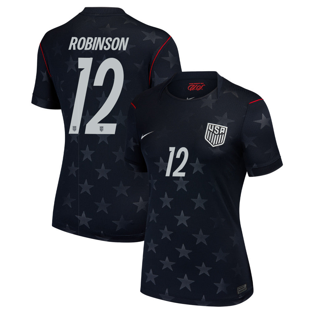 Miles Robinson 12 USMNT 2026 Women's Away Stadium Game Jersey - Black