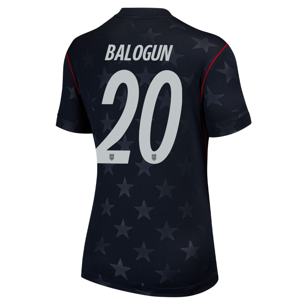 Folarin Balogun 20 USMNT 2026 Women's Away Stadium Game Jersey - Black