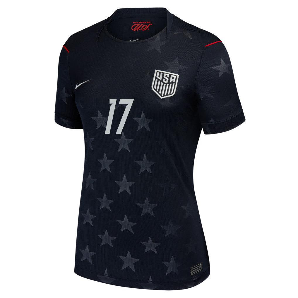 Malik Tillman 17 USMNT 2026 Women's Away Stadium Game Jersey - Black