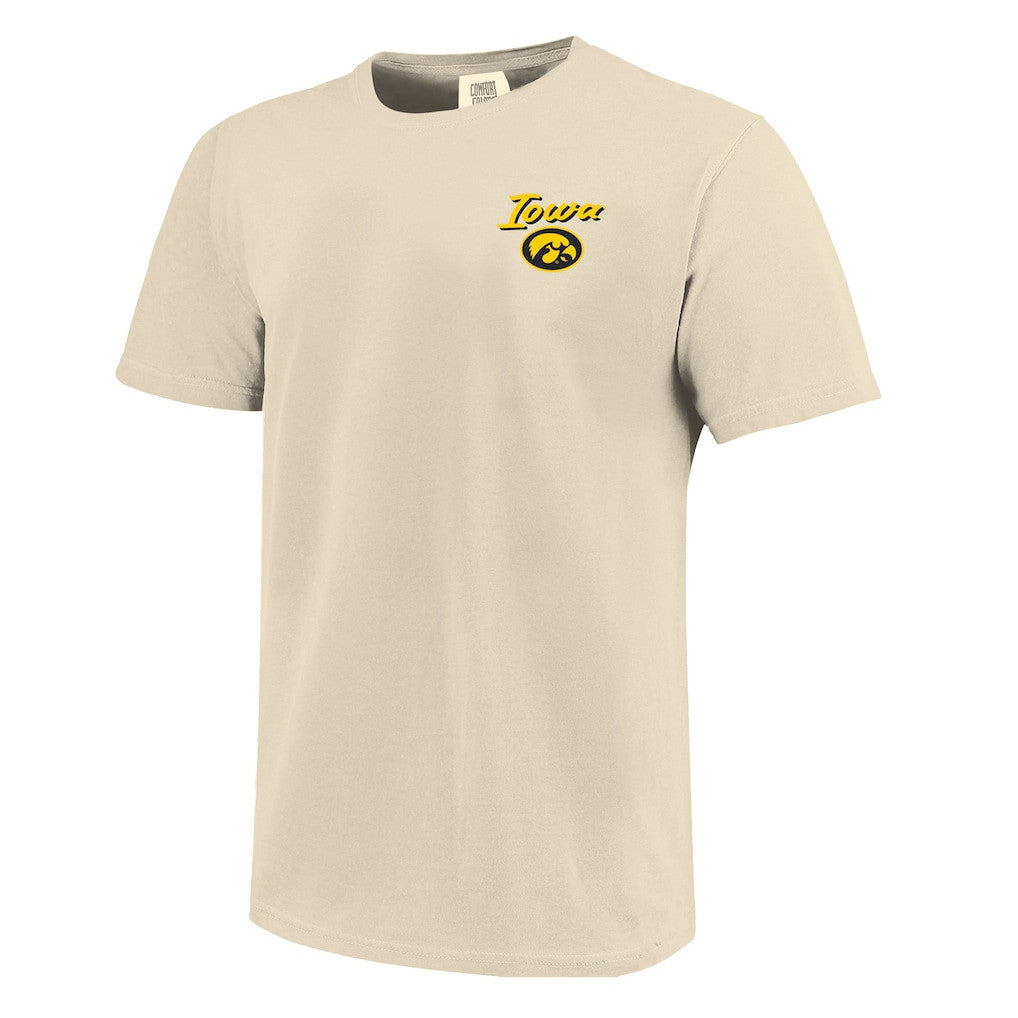 Iowa Hawkeyes 2026 Hand-Drawn Campus Stack Basketball T-Shirt - Natural