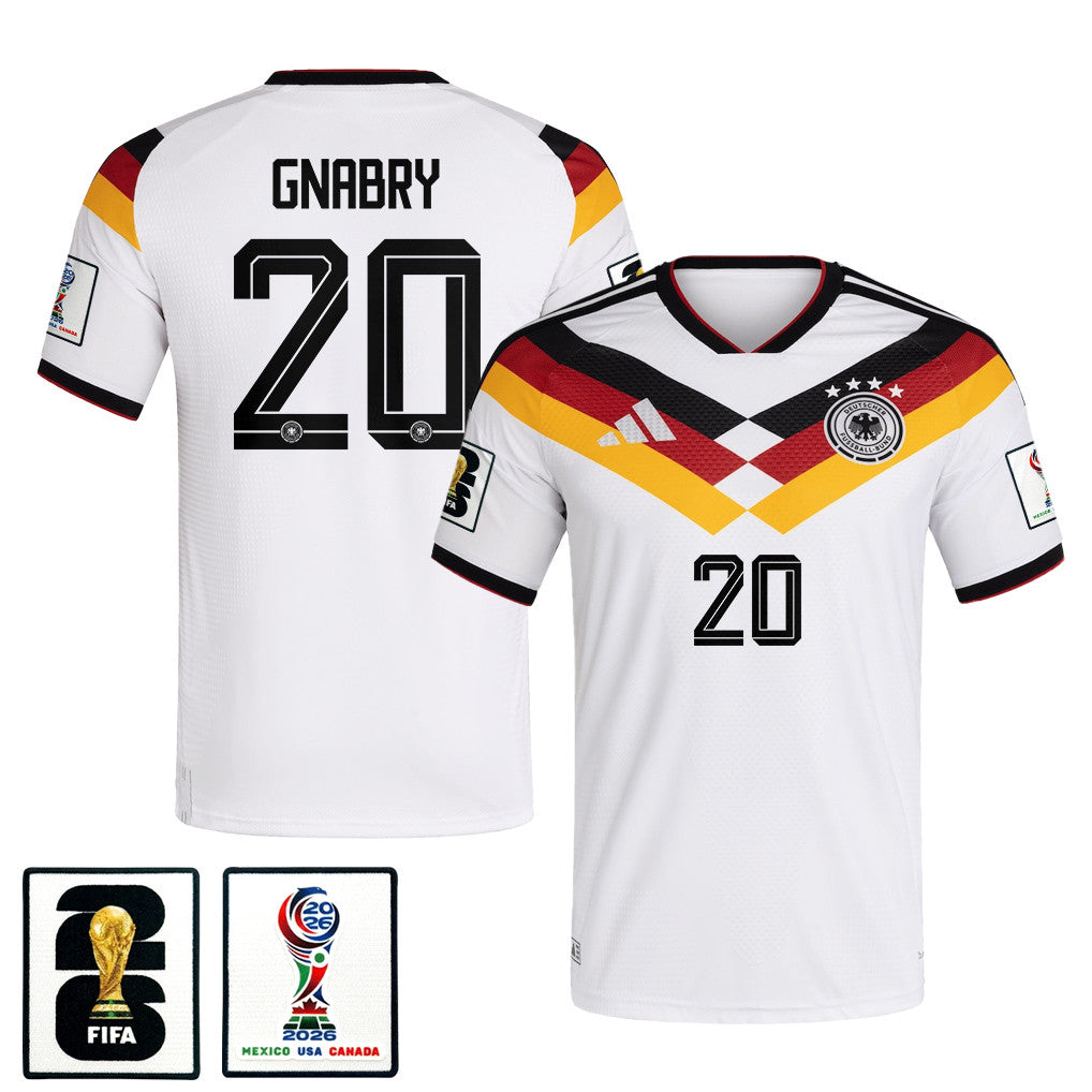 Serge Gnabry 20 Germany National Team 2026 x World Cup Patch Home Jersey - White, Men